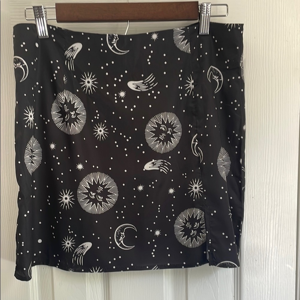 SHEIN Black Starry Night Mini Skirt